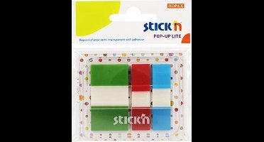 Stick'n Film Index Tabs - 45x12mm + 45 x 25mm - 20 Tabs - 3 Indexen - Transparant/Gekleurde tabs