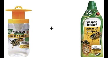 BSI - Herbruikbare Wespenval + 1 Liter Wespenlokstof Wasp Attract - Voordeelset