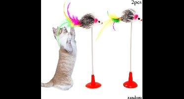 katten Speelgoed Plastic- Kat Speelgoed-Valse Muis Huisdier-kat Teaser Wand-Kat Speelgoed Veer -kitten speelgoed-muis