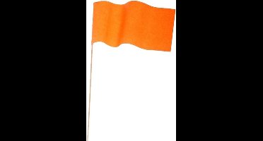 40x Oranje papieren zwaaivlaggetje - Holland supporter/Koningsdag feestartikelen