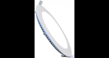 LED Downlight Slim - Inbouw Rond 15W - Helder/Koud Wit 6400K - Mat Wit Aluminium - Ø195mm