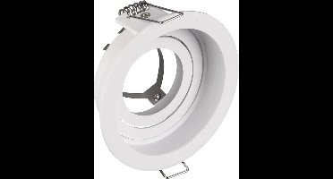 Spot Armatuur GU10 - Torna Kenan - GU10 Inbouwspot - Rond - 1-lichts - Wit - Aluminium - Verdiept - Kantelbaar - Ø90