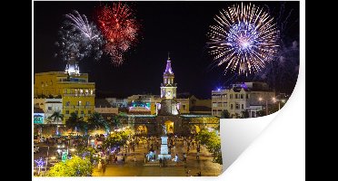 Muurstickers - Sticker Folie - Vuurwerk in Colombia - 30x20 cm - Plakfolie - Muurstickers Kinderkamer - Zelfklevend Behang - Zelfklevend behangpapier - Stickerfolie