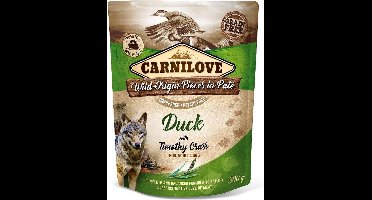 Carnilove Dog Pouch Eend met timothy gras 300 Gram