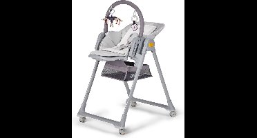 Kinderkraft LASTREE 2-in-1 Wip- en Kinderstoel - Voor Baby’s tot 15 kg - Verstelbare Rugleuning, Voetsteun en Hoogte, Inclusief Speeltjes - Grijs