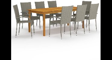 vidaXL - 9-delige - Tuinset - grijs