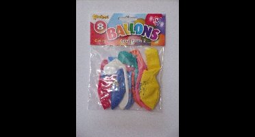 Ballonnen cijfer 4 no. 12 eenzijdig 1 zakje met 8 stuks