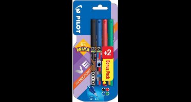 Pilot roller V-5 Mika, blister van 2+2 stuks gratis in geassorteerde kleuren