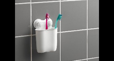 Tandenborstelhouder met zuignap wit