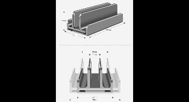 Famanu - Verstelbare laptophouder, dubbele 3 sleuven staande laptophouder voor alle laptops tot 17,3 inch - stevige aluminiumlegering en siliconen, verstelbare breedte