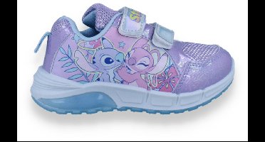 Lilo & Stitch Meisjes Sneaker Lila Met Lichtjes | Beige | Maat: 29