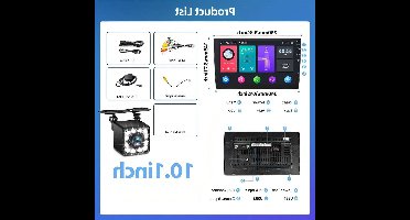 Android Radio – Autoradio – Multimedia Speler – Navigatiesysteem – 2DIN Stereo – 10,1 inch HD Scherm – Wifi GPS Achteruitrijcamera