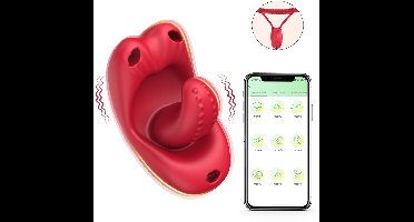 Oneay Draagbare vibrator, mini G-spot vibrator, met app-afstandsbediening, tongvibrator, 10 lik- en vibratiestanden, tepel-, vagina- en clitorisstimulator, seksspeeltje voor vrouwen.