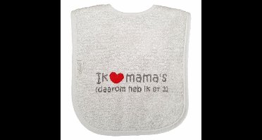 Witte slab met "Ik hou van mama's, daarom heb ik er 2"