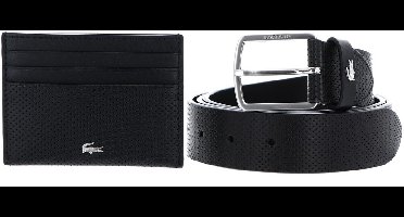 LACOSTE Leren riem kaarthouder Elegance Punch Cardholder + Belt Box W125 Noir zwart