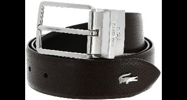 LACOSTE Leren riem Elegance Punch Plain Leather Belt W130 Marron Noir donkerbruin