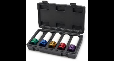 5 Delige Lange Krachtdoppenset met Kunststof Beschermhulzen