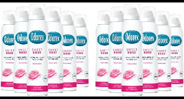 Odorex Deo Spray Sweet Rose - 12 x 150 ml Voordeelverpakking
