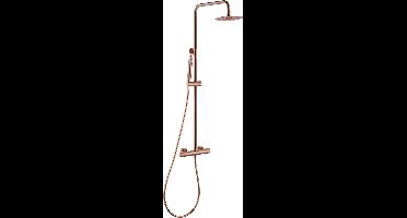 Thermostatische Douchekolom – Douchepaneel – Regendouche – Douchekraan – Handdouche – Roségoud – RVS & Messing – Zelfreinigend Thermostaatsysteem
