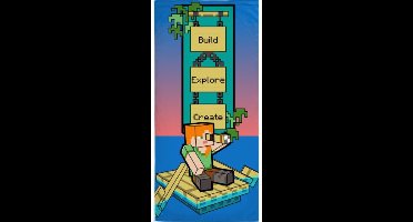 Minecraft Build badhanddoek, strandhanddoek 70x140cm