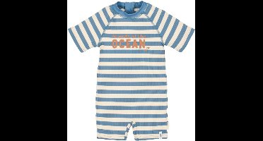 Little Dutch Zwempak Korte Mouwen - Ocean Blue Stripes - 86/92