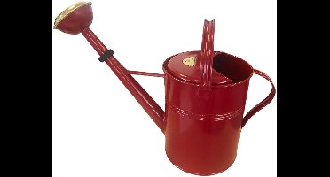 Dutchlander Metalen Gieter 9 Liter – Thermisch Verzinkt – Messing Broes – Robijnrood – Engelse Stijl