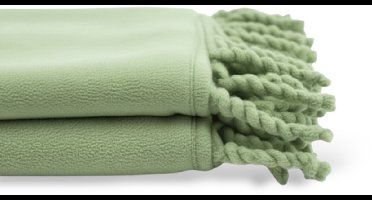 Unique Living - Fleece Plaid Met Franjes - 130x160 - Nile Green