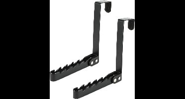 Benson Deurhaak inklapbaar - 2x - zwart - metaal - ophanghaakjes - deurkapstok - ruimtebesparend