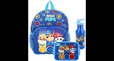 BTS set PAW Patrol Puptastic Days - Rugzak + Drinkfles + Lunchtrommel - Blauw