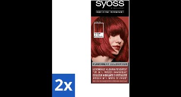 2 x Syoss - Haarverf - Pantone - 5-72 Pompeian Red - 1 Haarkleuring - Syoss Haarverf - Permanente Haarkleuring - Pompeian Red - Terracotta Haar - Haarkleur Rood