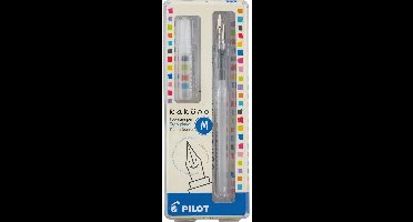 Pilot - Kakuno vulpen - doorzichtige houder - rood en zwart inktpatroon kfpc-blkm
