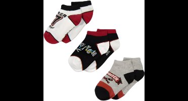 Harry Potter Sokken - Maat 19-21 - Kindersokken - Enkelsokken - 3 paar - Sokjes voor kinderen - Voor jongens en meisjes - Unisex - Zwart/grijs/rood