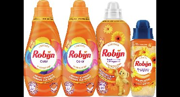 Robijn Perfect Match - Passiebloem & Bergamot - 4 stuks - 2x wasmiddel + 1 wasverzachter + 1 wasparfum - Voordeelverpakking
