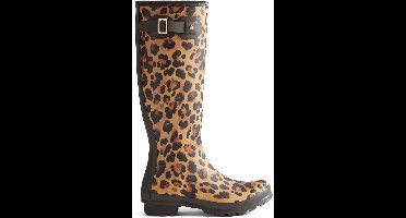 Hunter - Women's Original Tall Wellington Boots Leopard/Chocolate Brown - Maat 40-41