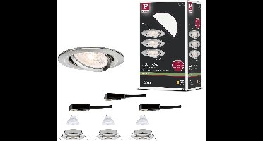 LED-inbouwlamp Nova GU10 Flat draaibaar 3x4,9W 3x550lm 230V 2700K Staal geborsteld