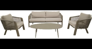 Lounge-Set Tanoa | Moderne Tuinset Met Eettafel | Taupe Rope & Aluminium - 737869x1747869x1207536cm