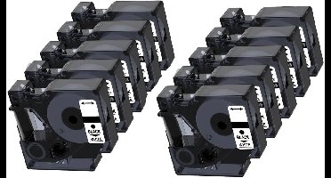10x ABC huismerk label cassette geschikt voor Dymo D1 40913 S0720680 wit 9mm x 7m geschikt voor Labelmanager 100 120P 150 160 200 210D+ 260P 280 300 350 350D 360D 400 420P 450 500TS