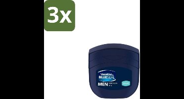 3 x Vaseline Men – Petroleum Jelly – Cooling – 250 ml - Vaseline Cool For Men - Menthol - Petroleum Jelly - Hydrating - Men's Skin Care
