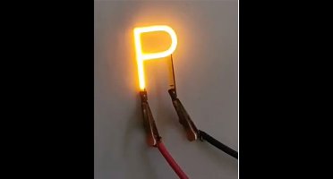 -P- COB LED 3V Filament Letter Geel 3 x 3 cm FPC 2200K 1W Warm-wit