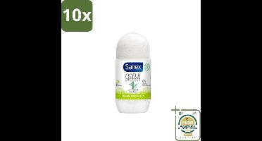10 x Sanex – Deo Roll-on – Bamboo Fresh Efficacy – 50 ml - Grootverpakking - Bamboo Deodorant - Natuurlijke Frisheid - Alcoholvrije Deodorant - Huidvriendelijke Deodorant - Transpiratiegeur