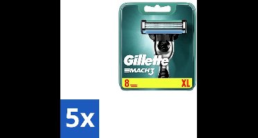 5 x Gillette – Mach3 – Scheermesjes – 8 mesjes - Scheren - Scheermesjes - Scheercomfort - Roodheid - Huidbescherming