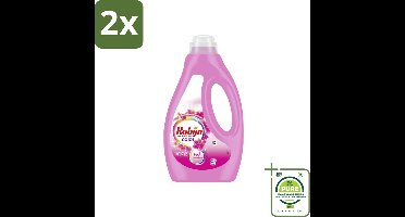 Robijn Vloeibaar Wasmiddel Color Pink Sensation 20 Wasbeurten 1 liter - Voordeelverpakking - 2 stuks - Kleurverzorging - Wasmiddel