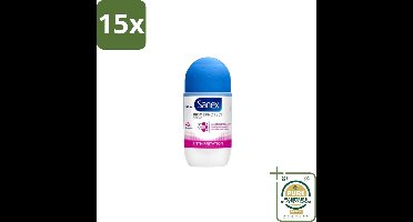 15 x Sanex – Deo Roll-on – BiomeProtect Dermo Anti-Irritation – 50 ml - Grootverpakking - Gevoelige Huid - Anti-irritatie - Huidmicrobioom - Deodorant Roller - Alcoholvrije Deodorant