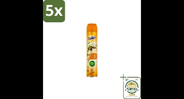 5 x At Home – Luchtverfrisser Spray – Sandalwood – Warm & Houtachtig - 400 ml - Grootverpakking - Luchtverfrisser - Sandalwood - Jasmijn - Geurneutralisatie - Warme Geur
