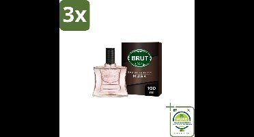 3 x Brut – Eau de Toilette – Musk – 100 ml - Grootverpakking - Brut Musk - Eau De Toilette - Geur - Mannenparfum - Citrus