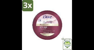 3 x Dove – Bodycrème – Pro Age – 250 ml - Grootverpakking - Huidverzorging - Anti-ouderdom - Huidelasticiteit - Hydratatie - Bodycrème