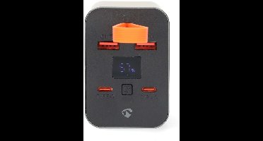 Nedis Powerbank - 30000 mAh - 1.5 / 2.0 / 3.0 / 5.0 A - Outputs: 4 - Output: 2x USB-A / 2x USB-C - Inputs: 1x USB-C - PD3.0 100W / QC3.0 - Lithium-Polymer - Display