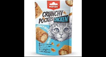 Wanpy - Crunchy pockets - Kip - Kattensnack - Knapperige snacks met zachte vulling van kip