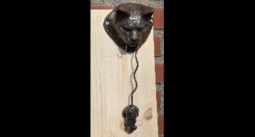 EEN GIETIJZEREN KAT EN MUIS DEURKLOPPER