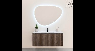 Badkamermeubelset Wiesbaden Sulora 120cm bruin eiken inclusief spiegel Uovo